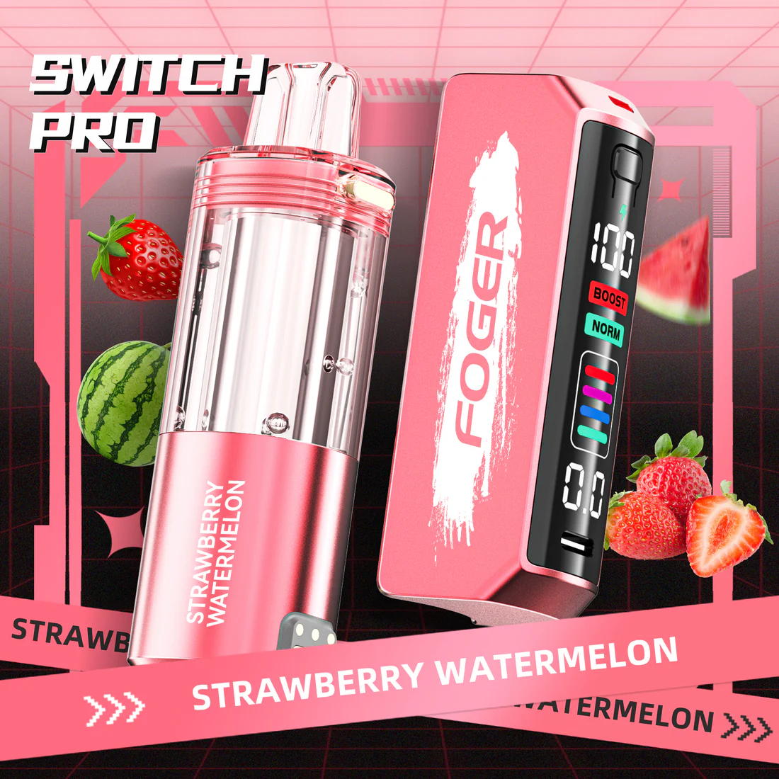 Strawberry Watermelon 30K Puffs Foger Switch Pro Kit 1 Strawberry Watermelon 30K Puffs